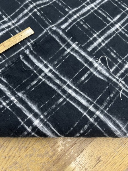 画像4: 生地：綿100％ チェック柄（黒／白） (4)
