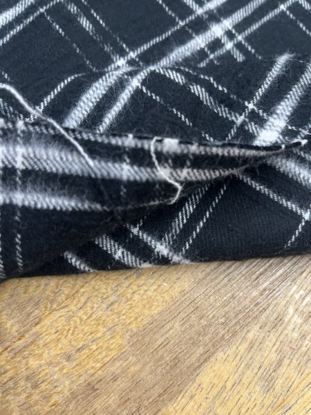 画像5: 生地：綿100％ チェック柄（黒／白） (5)