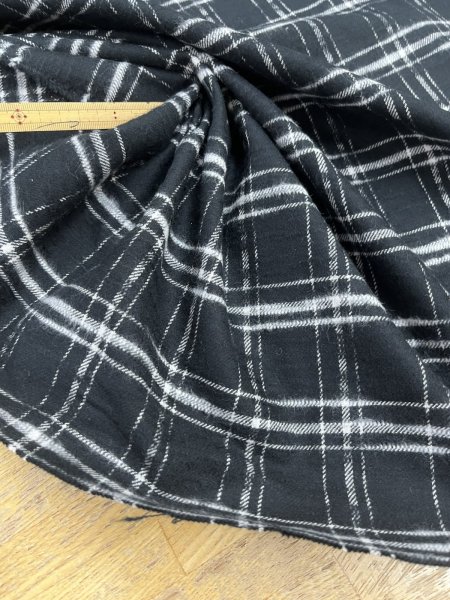 画像6: 生地：綿100％ チェック柄（黒／白） (6)