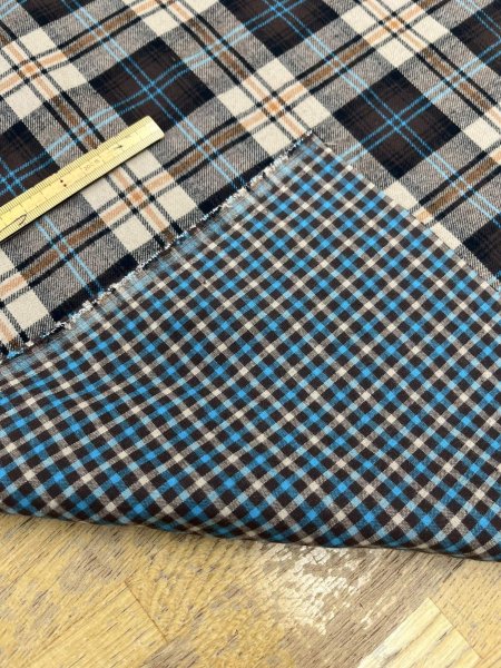 画像5: 生地：コットンチェック リバーシブル（ベージュ） (5)