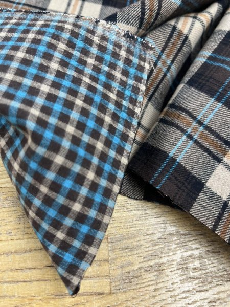 画像9: 生地：コットンチェック リバーシブル（ベージュ） (9)