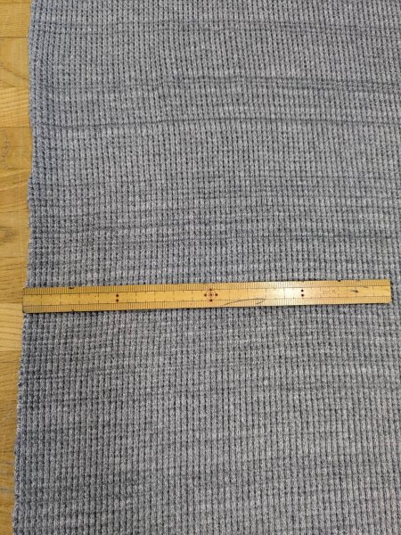 画像2: 生地：綿ポリエステル 霜降りテレコニット（杢ライトグレー） (2)