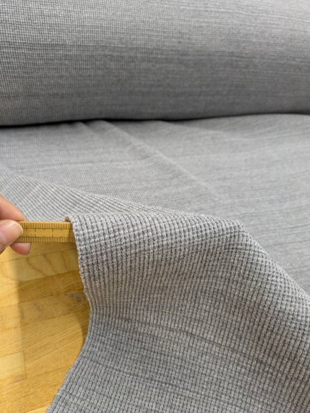 画像4: 生地：綿ポリエステル 霜降りテレコニット（杢ライトグレー） (4)