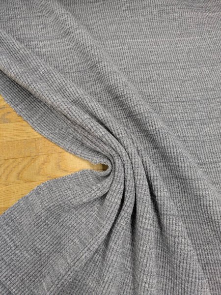 画像5: 生地：綿ポリエステル 霜降りテレコニット（杢ライトグレー） (5)