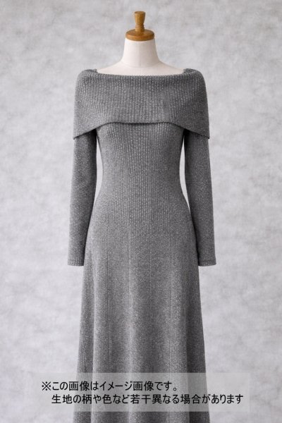 画像1: 生地：綿ポリエステル 霜降りテレコニット（杢グレー） (1)