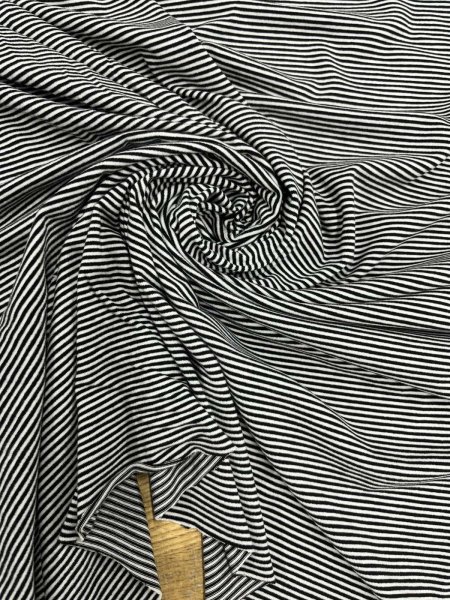 画像7: 生地：ポリエステル100％ ボーダー2WAYストレッチニット（白／黒） (7)