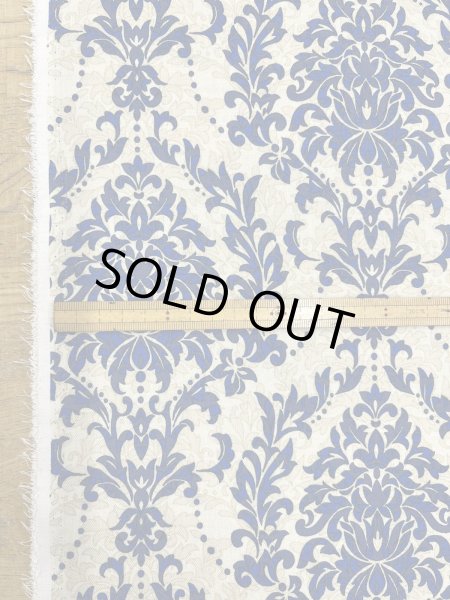 画像3: 生地：ポリエステル100％ ダマスク柄プリント（ベージュ×ブルー） (3)