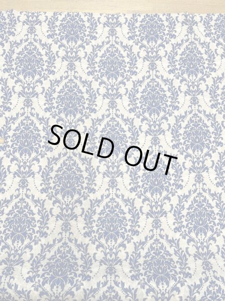 画像4: 生地：ポリエステル100％ ダマスク柄プリント（ベージュ×ブルー） (4)