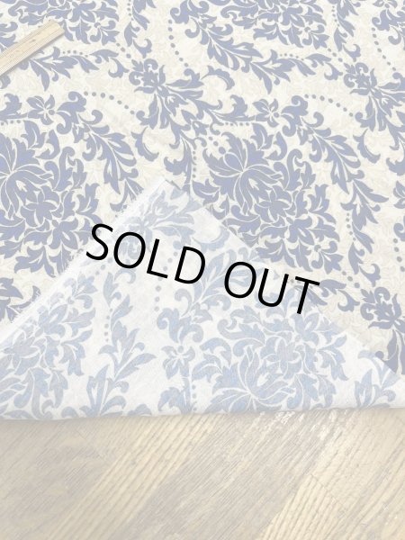 画像5: 生地：ポリエステル100％ ダマスク柄プリント（ベージュ×ブルー） (5)