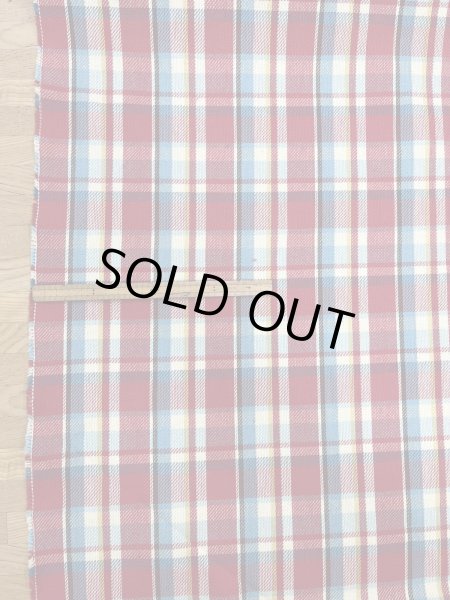 画像2: 生地：綿100%ヘビーツイルチェック柄（レッド×ブルー） (2)