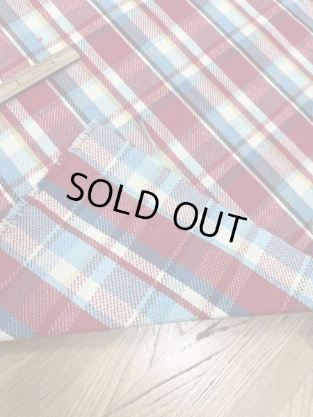 画像4: 生地：綿100%ヘビーツイルチェック柄（レッド×ブルー） (4)