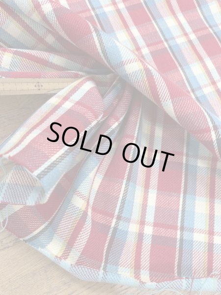 画像6: 生地：綿100%ヘビーツイルチェック柄（レッド×ブルー） (6)