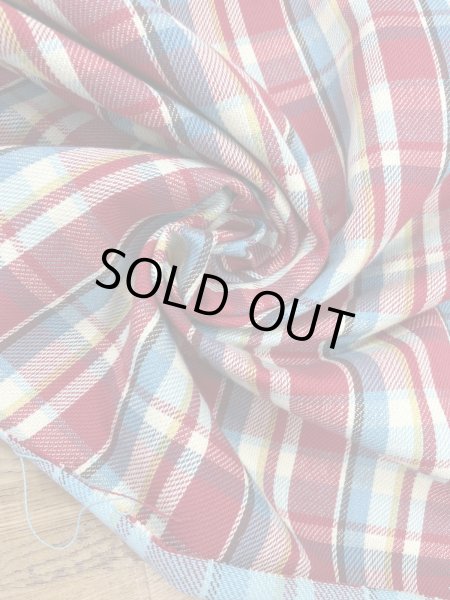 画像7: 生地：綿100%ヘビーツイルチェック柄（レッド×ブルー） (7)