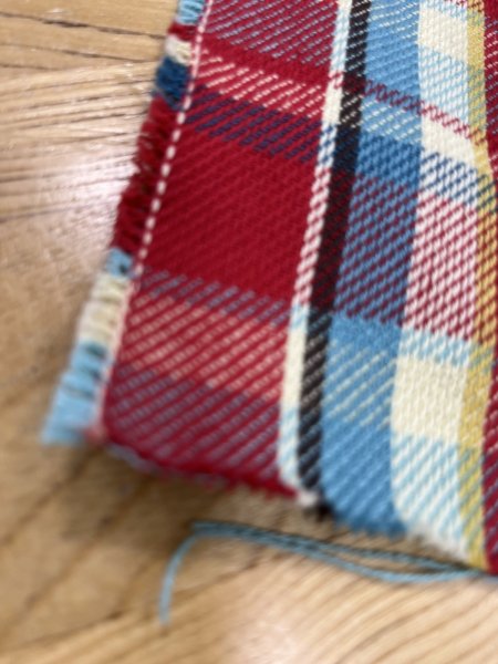 画像8: 生地：綿100%ヘビーツイルチェック柄（レッド×ブルー） (8)