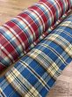 画像9: 生地：綿100%ヘビーツイルチェック柄（レッド×ブルー） (9)