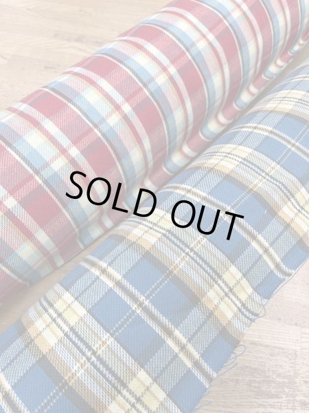 画像9: 生地：綿100%ヘビーツイルチェック柄（レッド×ブルー） (9)