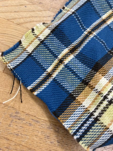 画像8: 生地：綿100%ヘビーツイルチェック柄（ブルー×イエロー） (8)