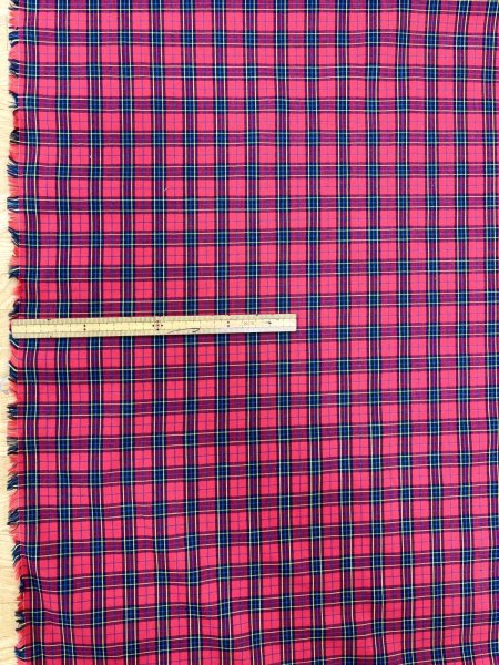 画像2: 生地：綿100％ タータンチェック（レッド×ネイビー） (2)