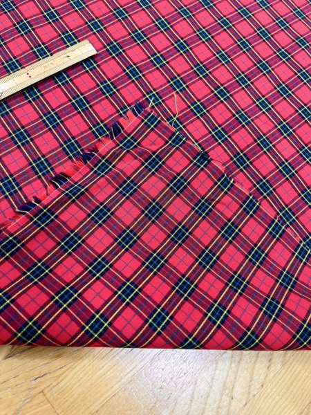 画像4: 生地：綿100％ タータンチェック（レッド×ネイビー） (4)