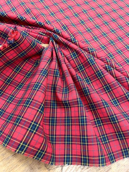 画像6: 生地：綿100％ タータンチェック（レッド×ネイビー） (6)