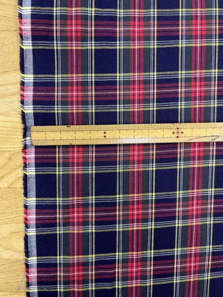 画像3: 生地：綿100％ タータンチェック（ネイビー×レッド） (3)