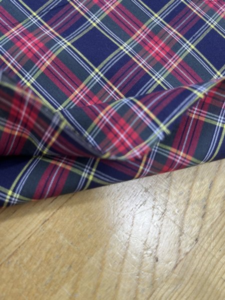 画像5: 生地：綿100％ タータンチェック（ネイビー×レッド） (5)