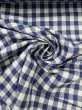画像7: 生地：綿100％先染め綿麻キャンバスチェック柄（生成×紺） (7)