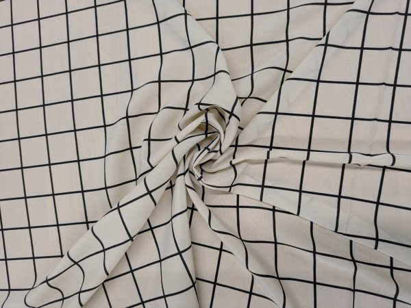 画像7: 生地：ポリエステルデシン／格子プリント（ベージュ×黒） (7)