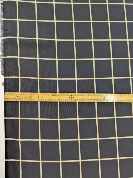 画像3: 生地：ポリエステルデシン／格子プリント（黒×ベージュ） (3)