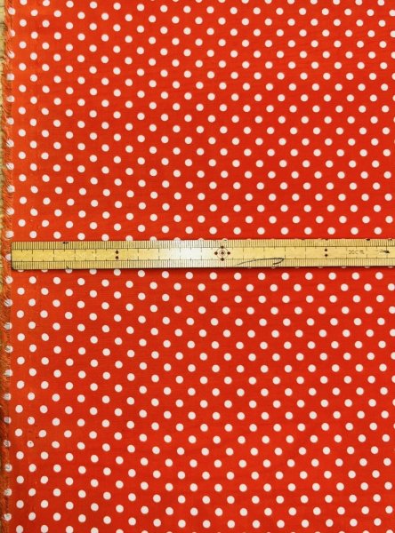 画像3: 生地：ポリエステルデシン／ドットプリント（レッド×ホワイト） (3)