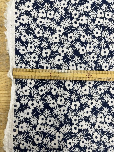 画像3: 生地：80ローン ミラクルウェーブ プリント（ネイビー×ホワイト） (3)