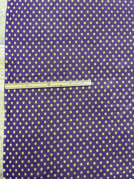 画像2: 生地：ポリエステル 水玉プリントチュール（パープル×イエロー） (2)