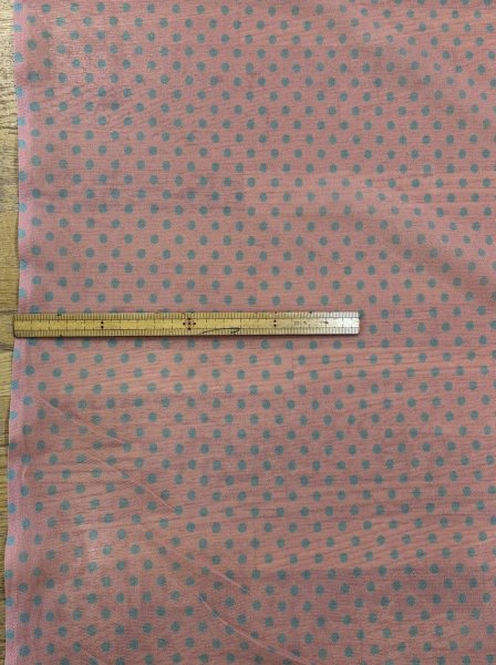 画像2: 生地：ポリエステル 水玉プリントチュール（ピンク×水色） (2)