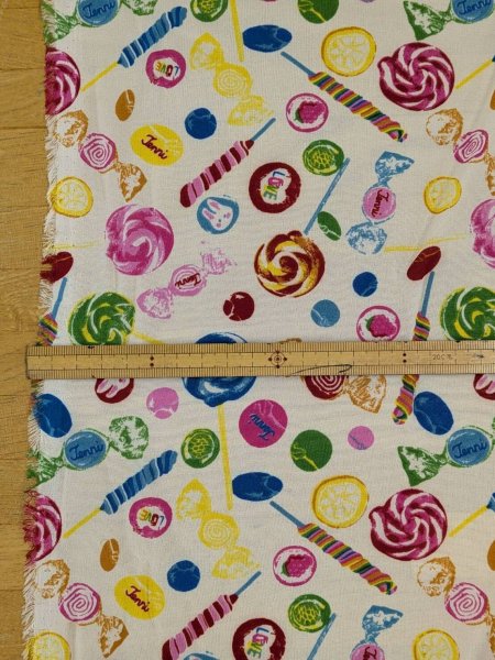 画像3: 生地：ポリエステル100％ キャンディ柄プリント（白） (3)