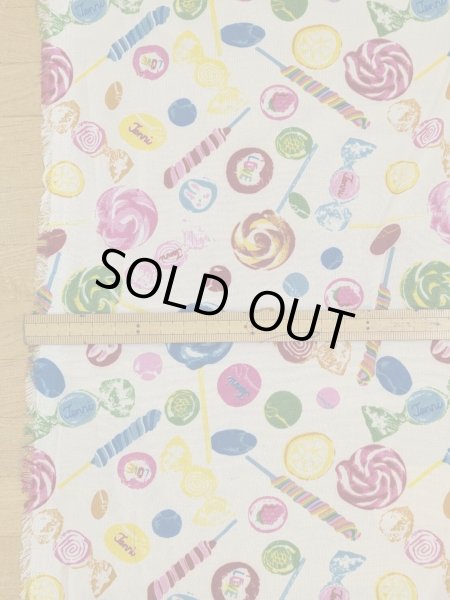 画像3: 生地：ポリエステル100％ キャンディ柄プリント（白） (3)