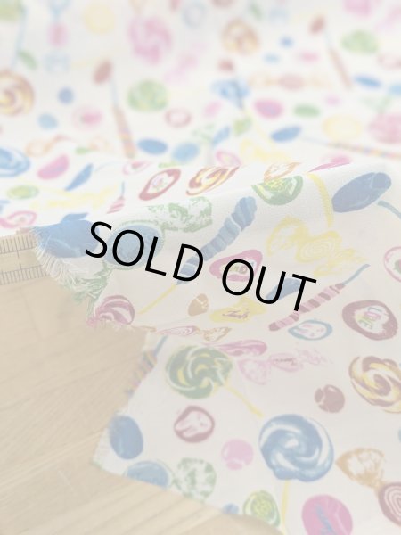 画像4: 生地：ポリエステル100％ キャンディ柄プリント（白） (4)