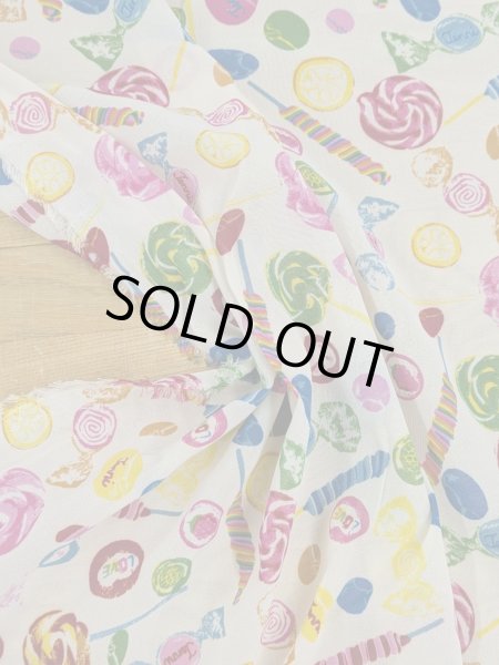 画像6: 生地：ポリエステル100％ キャンディ柄プリント（白） (6)