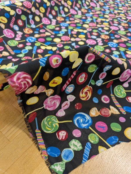 画像7: 生地：ポリエステル100％ キャンディ柄プリント（黒） (7)