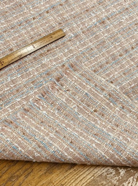 画像4: 生地：コットンポリ ファンシーツイード／ざっくり編み（薄ピンク） (4)