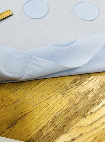 画像5: 生地：綿100％ 水玉カットジャガード（サックスブルー） (5)
