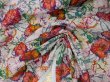 画像8: 生地：綿100％ジャガード フラワープリント（キナリ×赤×オレンジ×緑） (8)