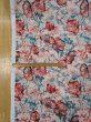 画像2: 生地：綿100％ジャガード フラワープリント（キナリ×赤×緑） (2)