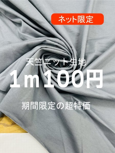 画像1: 生地：綿100％天竺ニット（ブルーグレー） (1)