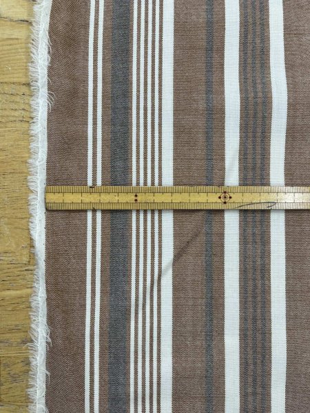 画像3: 生地：綿風ポリエステル混ストライプ（茶） (3)