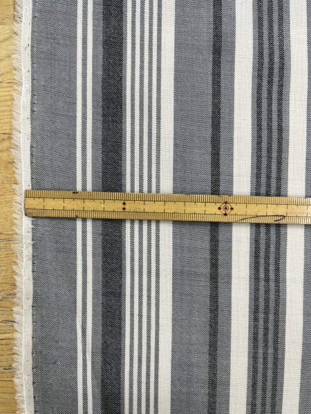 画像3: 生地：綿風ポリエステル混ストライプ（グレー） (3)