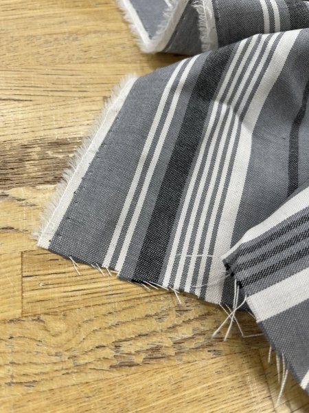 画像9: 生地：綿風ポリエステル混ストライプ（グレー） (9)