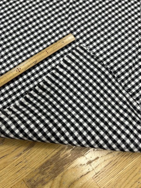 画像4: 生地：ポリエステル 綿風微起毛ギンガムチェック（白×黒） (4)
