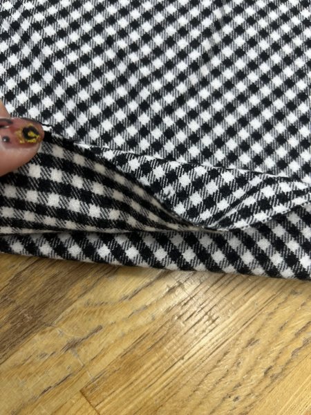 画像5: 生地：ポリエステル 綿風微起毛ギンガムチェック（白×黒） (5)