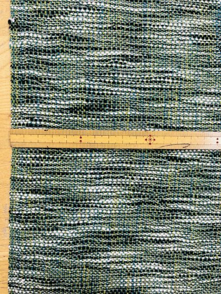 画像3: 生地：綿100％ ザックリ織りアジアンツイード（グリーン） (3)