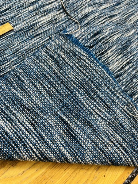 画像4: 生地：綿100％ ザックリ織りアジアンツイード（ブルー） (4)